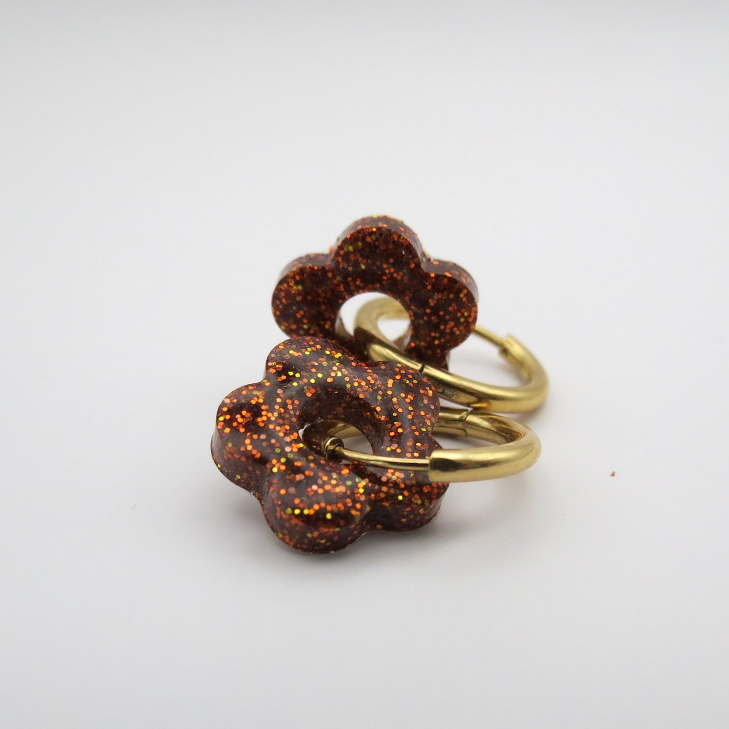Créoles mini fleurs CHLOÉ - Cuivre