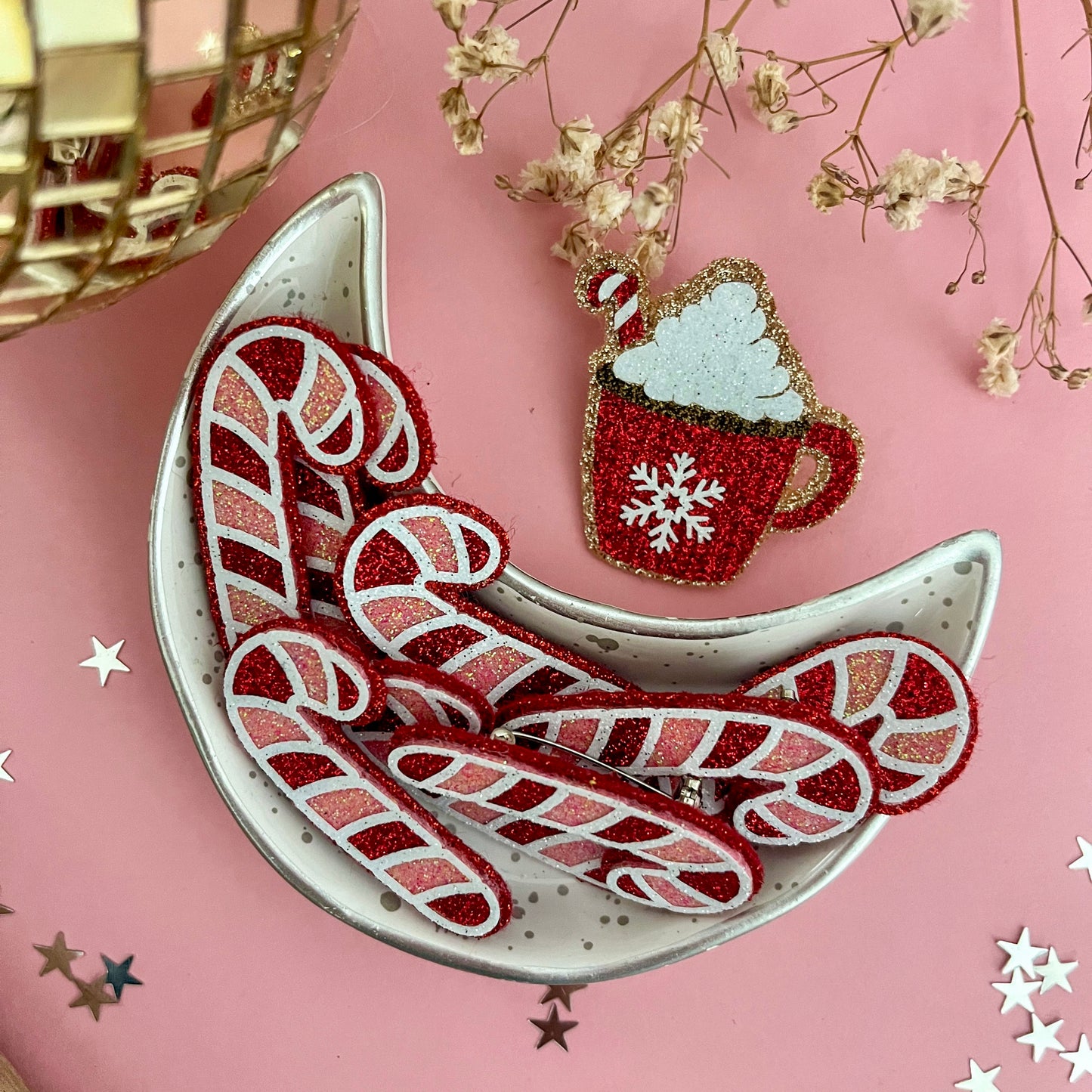 Broche pailletée Sucre d'orge "CANDY"