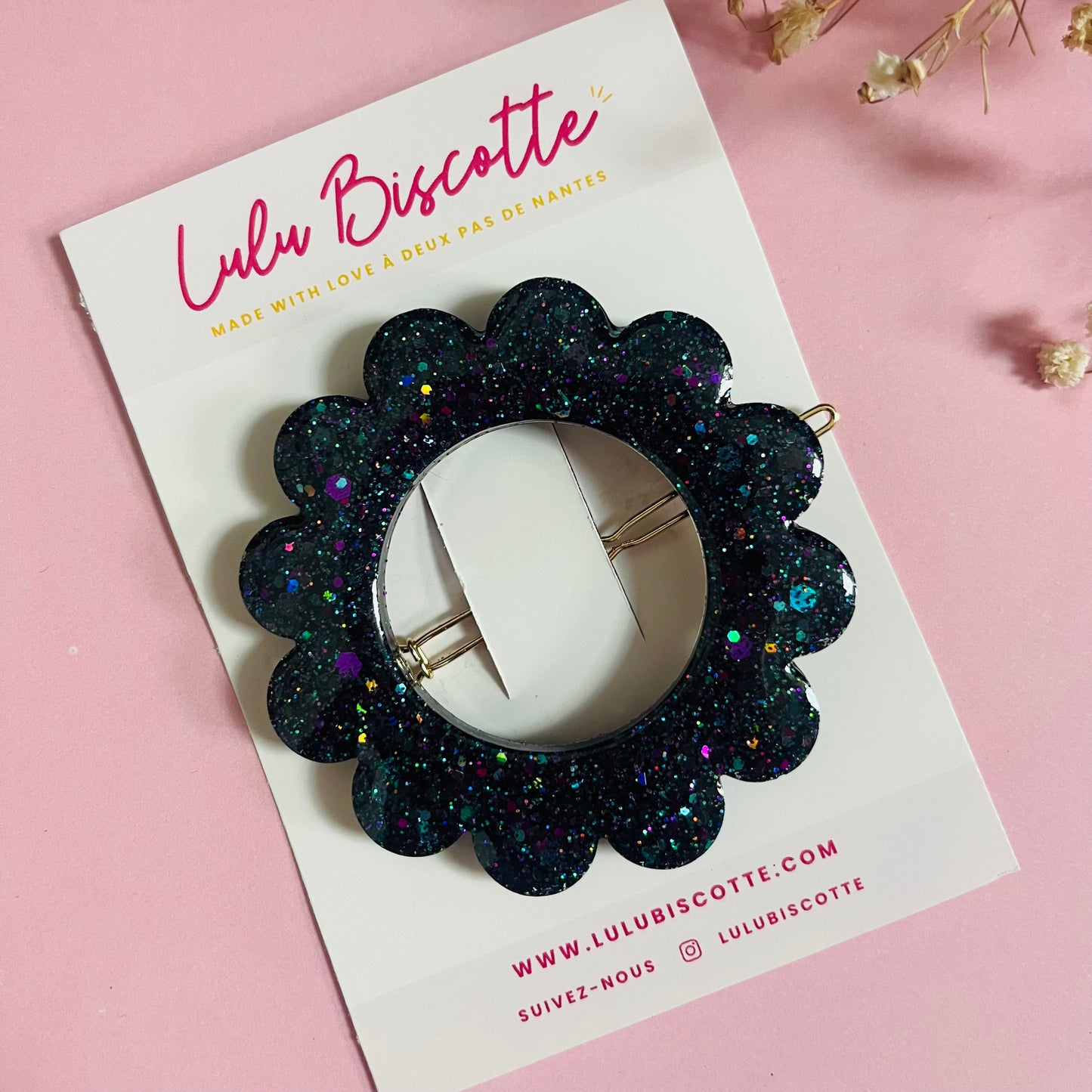 Barrette ronde ALICE - Midnight