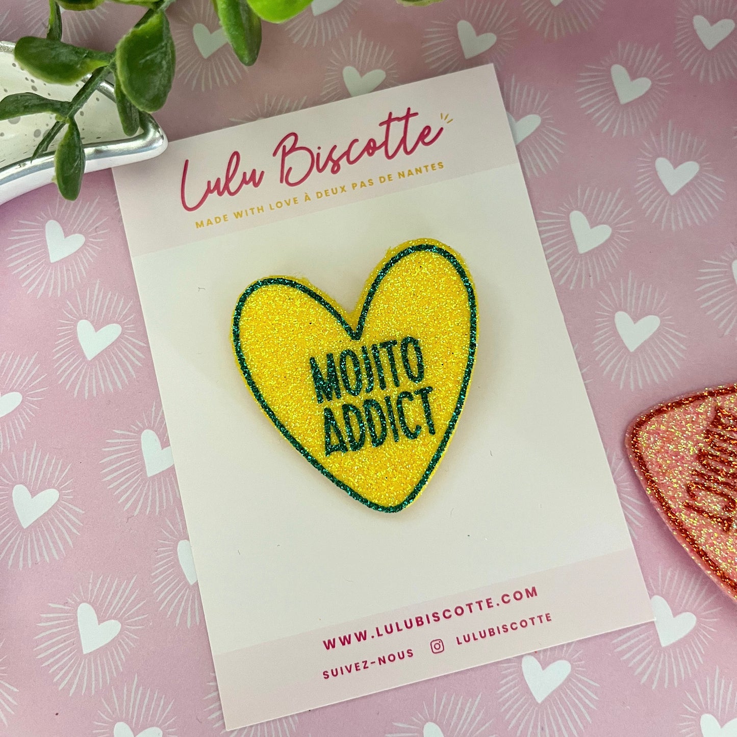Broche pailletée "MOJITO"
