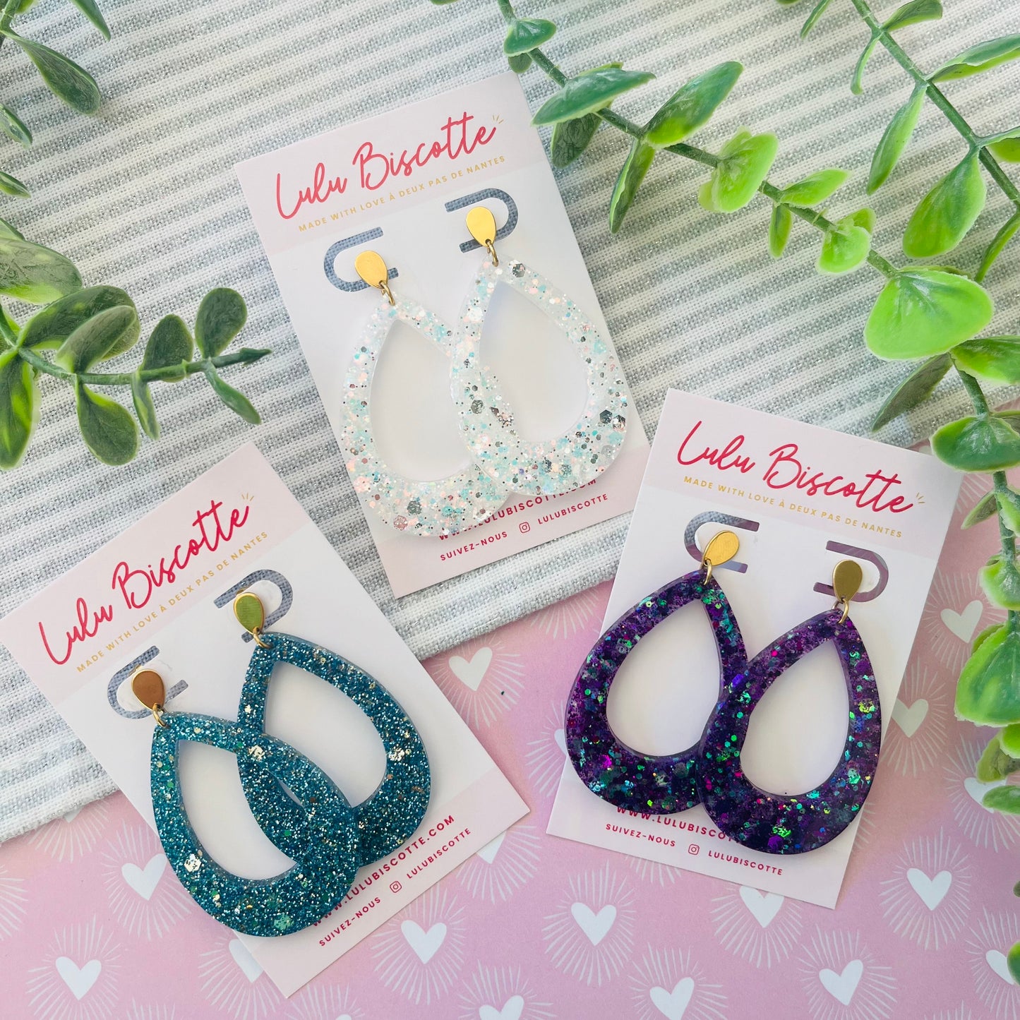 Boucles d'Oreilles MIRA - Violet Holo