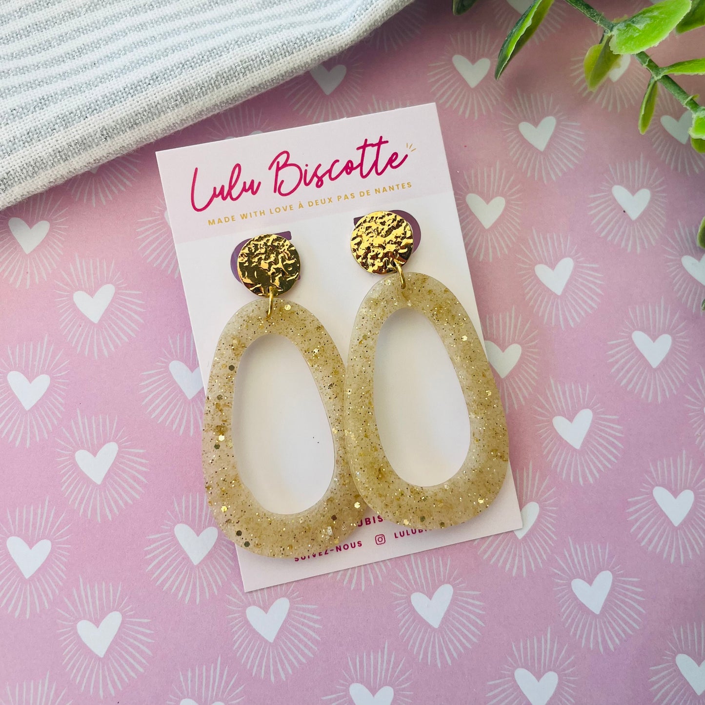 Boucles d'Oreilles UMA - Blanc/Or