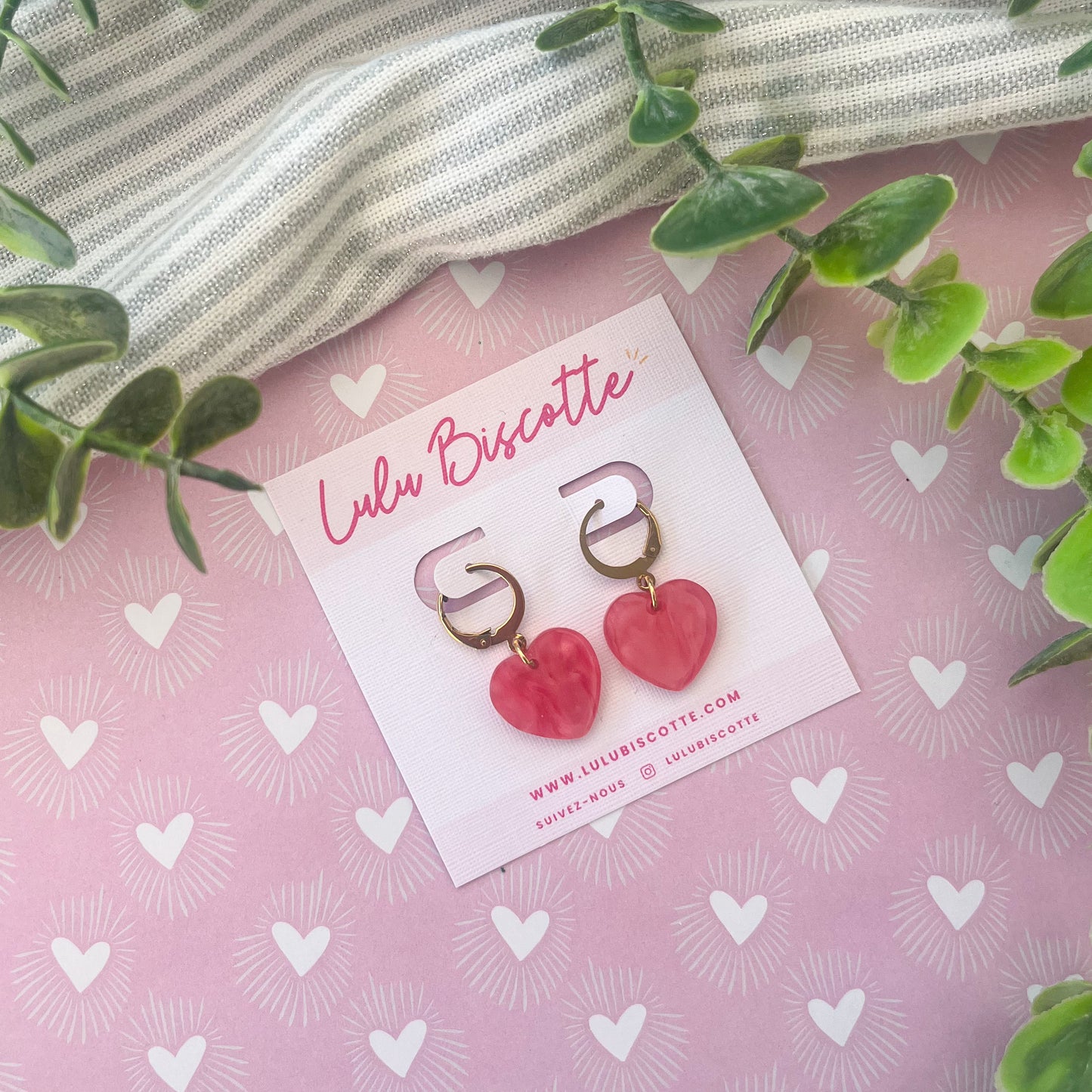 Boucles d’oreilles "NICOLE" - Rose Nacré