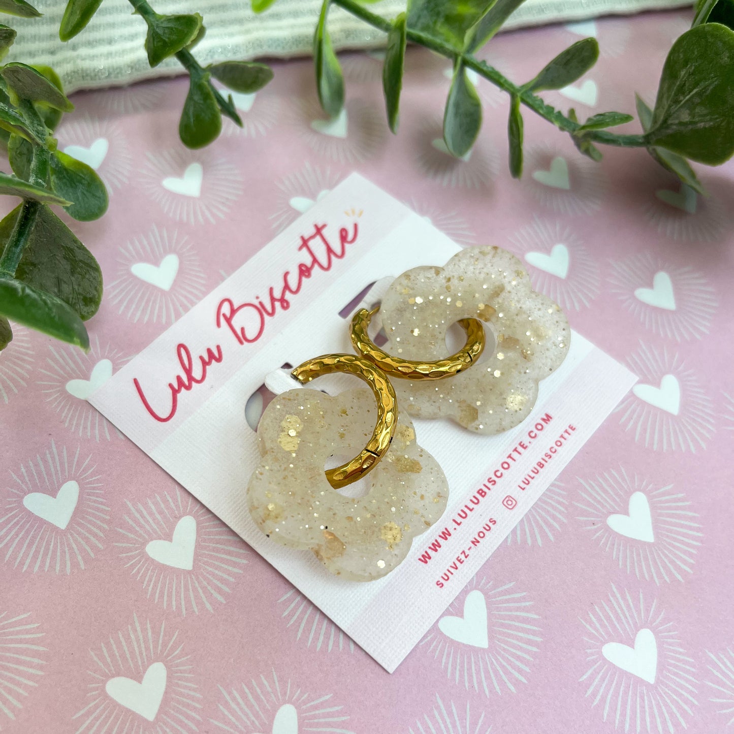 Créoles Maxi CHLOE - Blanc/Or