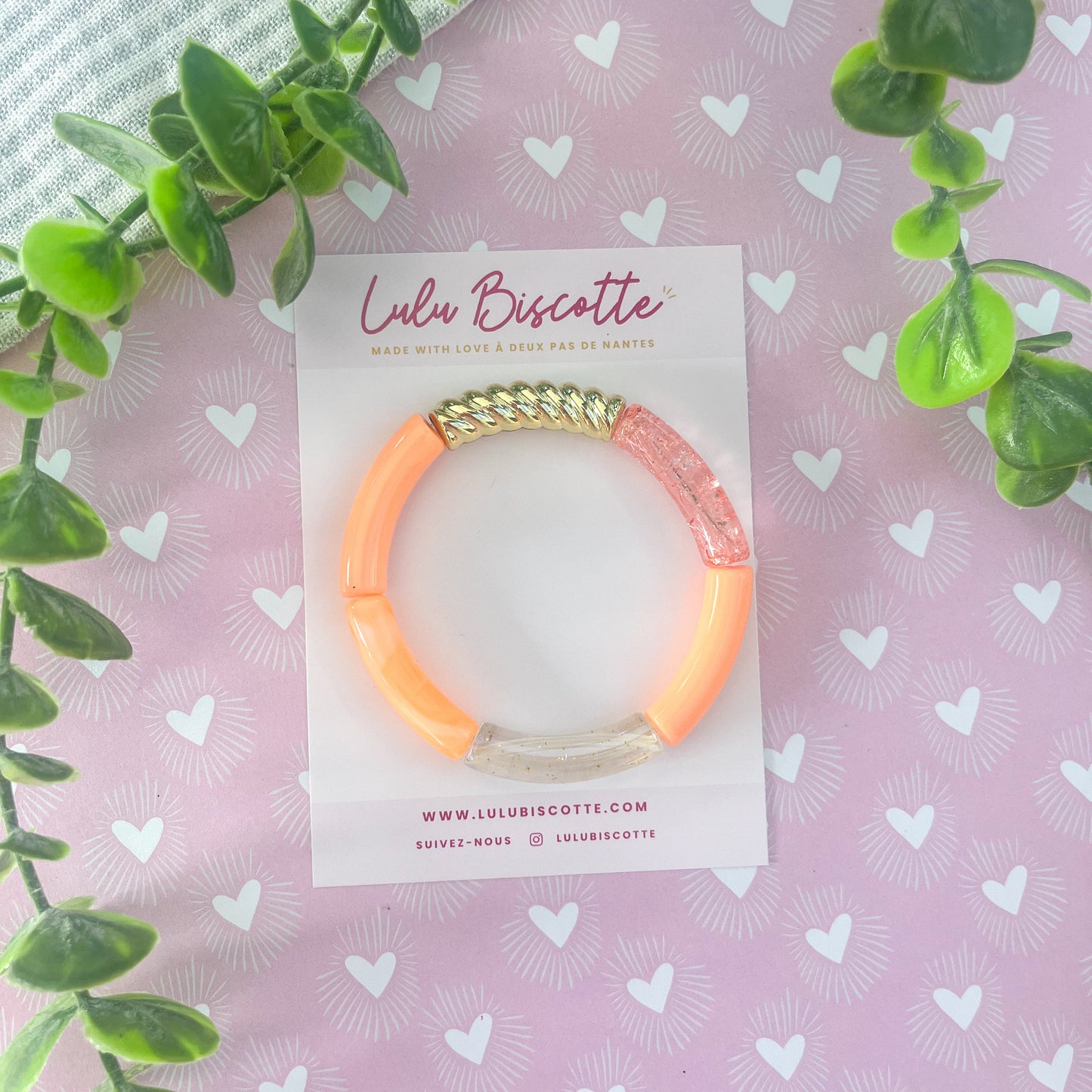 Bracelet JEANNE - Mix Saumon