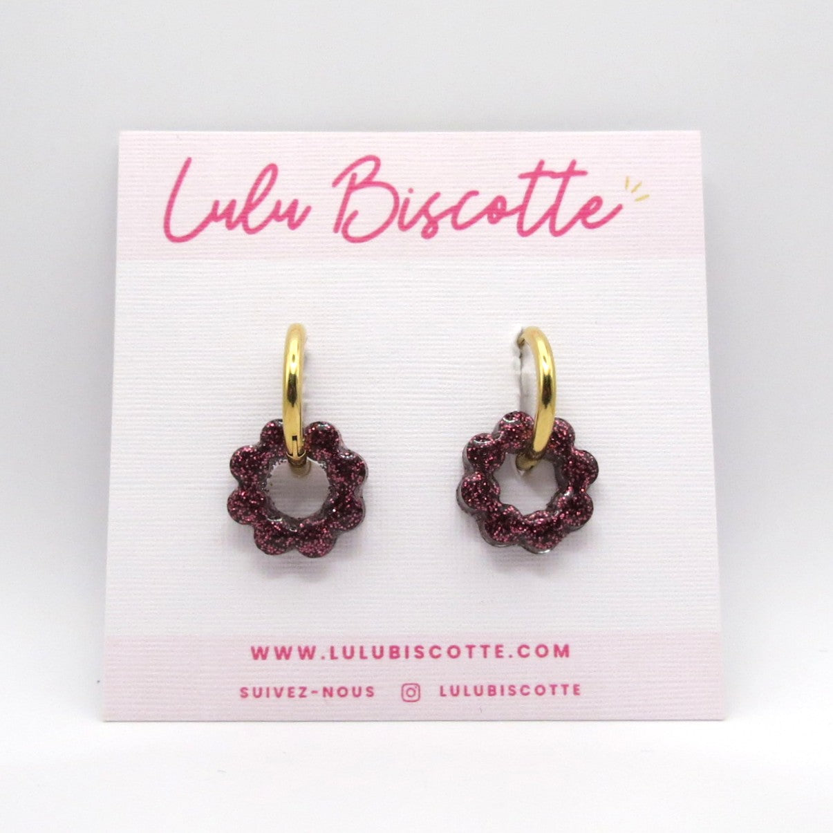 Créoles mini fleurs ALICE - Berry