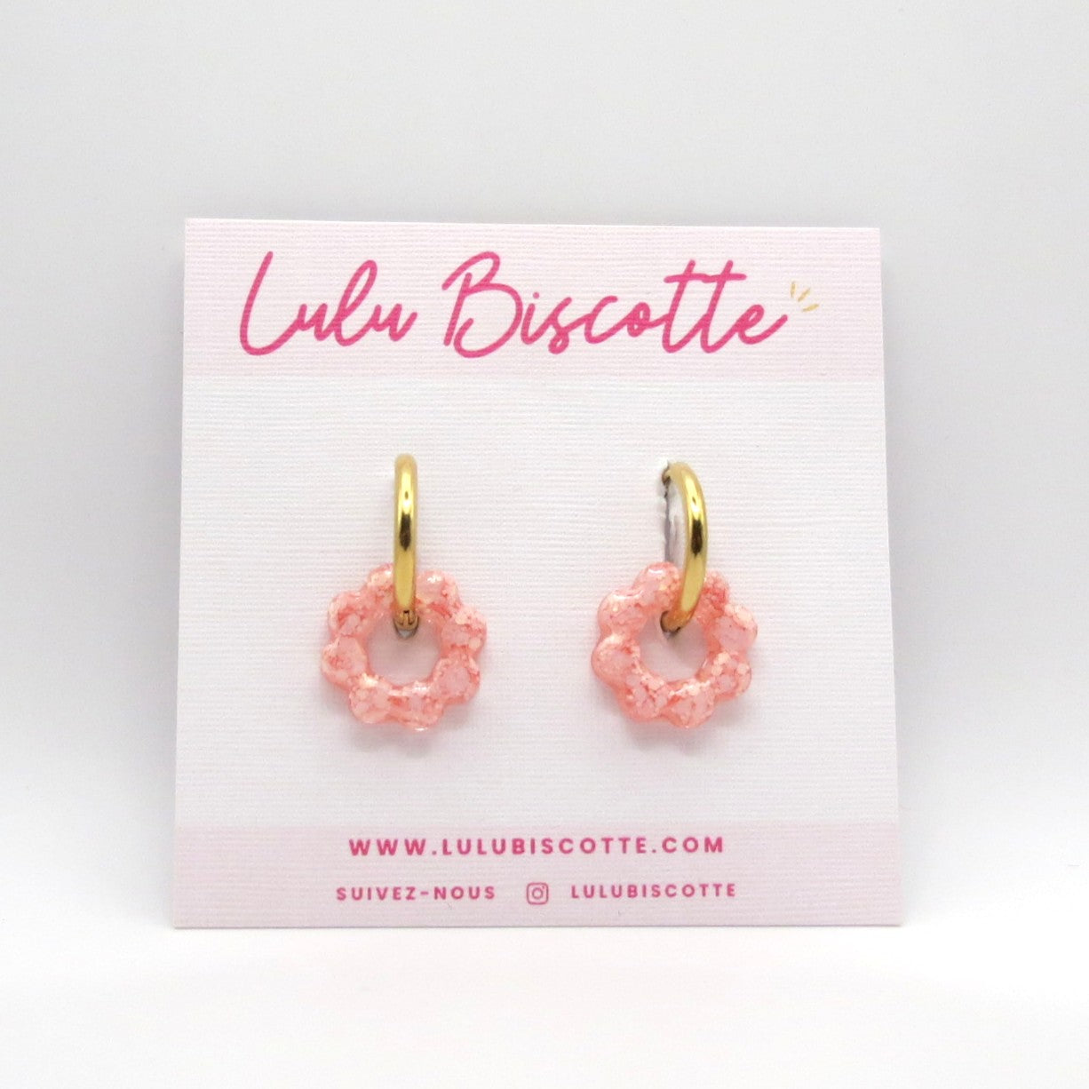 Créoles mini fleurs ALICE - Bubblegum