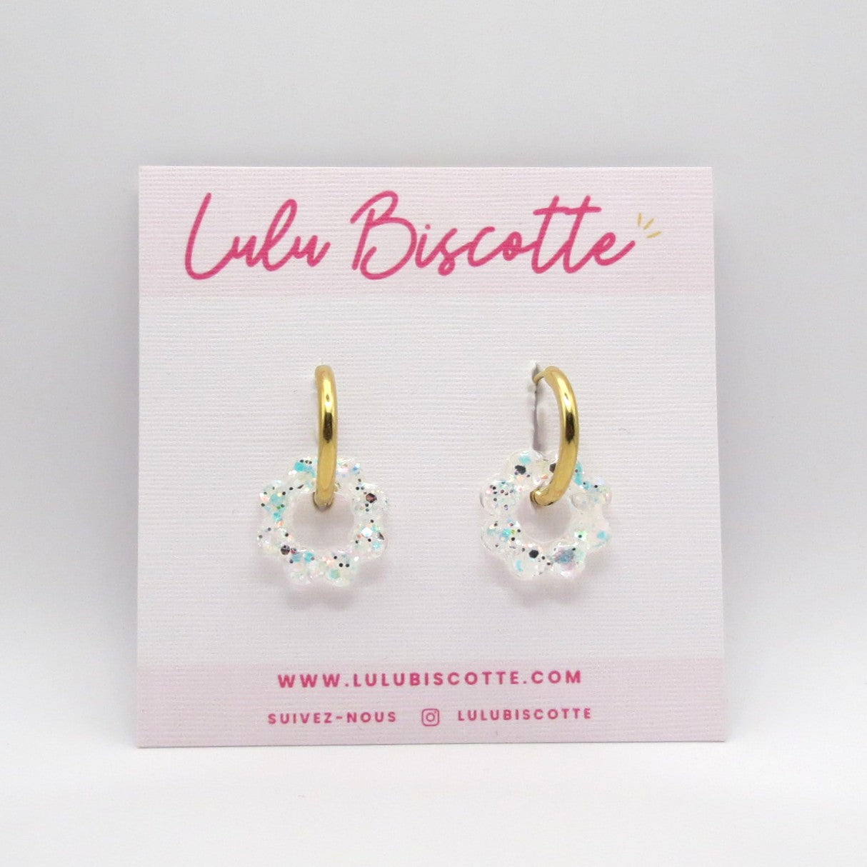 Créoles mini fleurs ALICE - Crystal