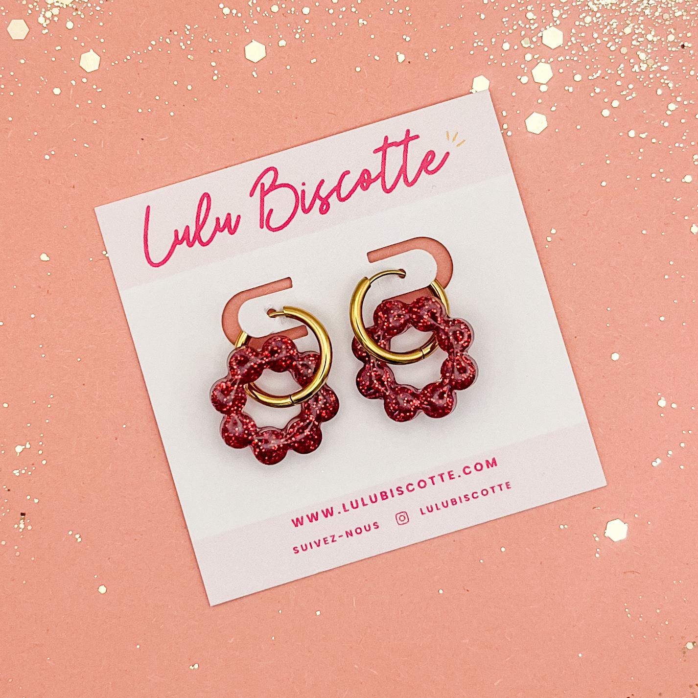 Créoles ALICE - Rouge XMAS