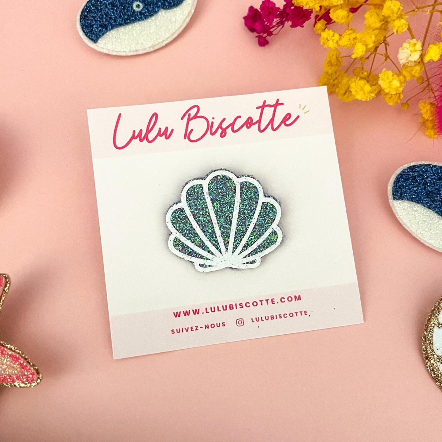 Pin's pailleté COQUILLAGE