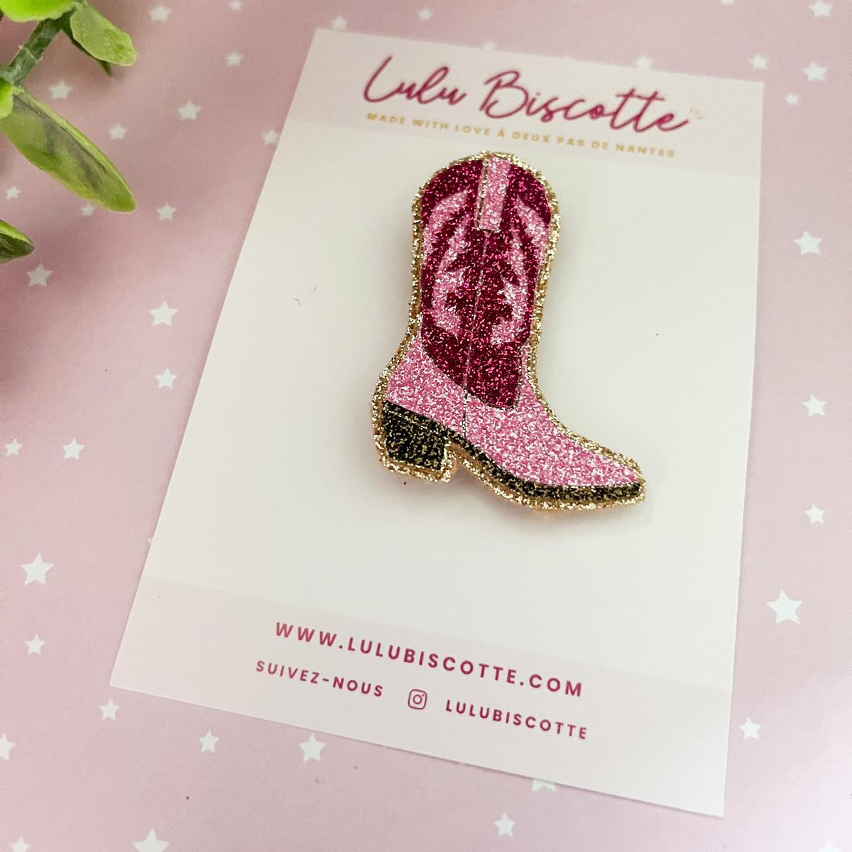 Broche pailletée Santiags "TAYLOR"