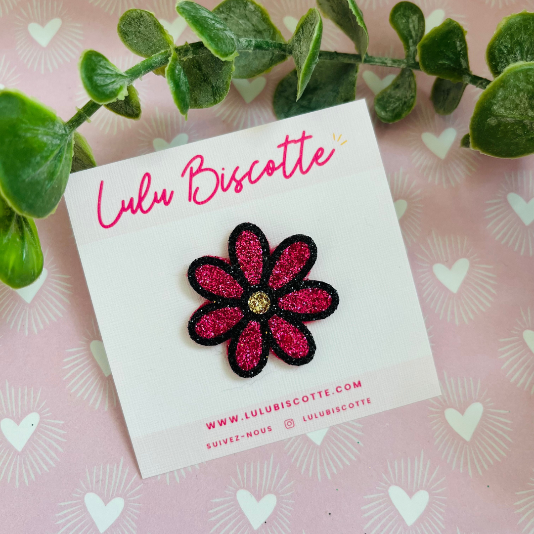 Pin's pailleté FLEUR