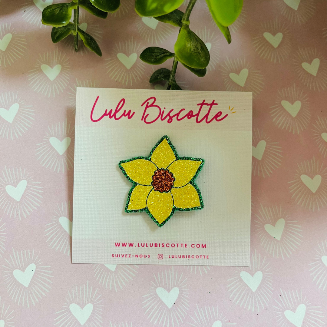 Pin's pailleté JONQUILLE