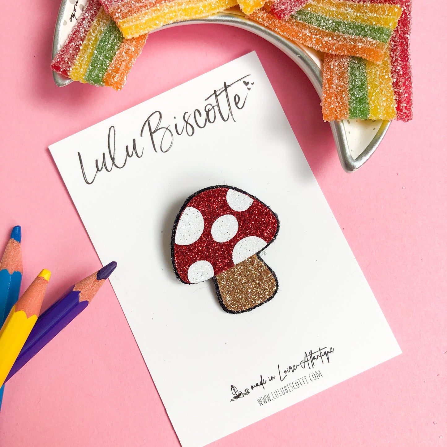 Broche pailletée "Raymond"