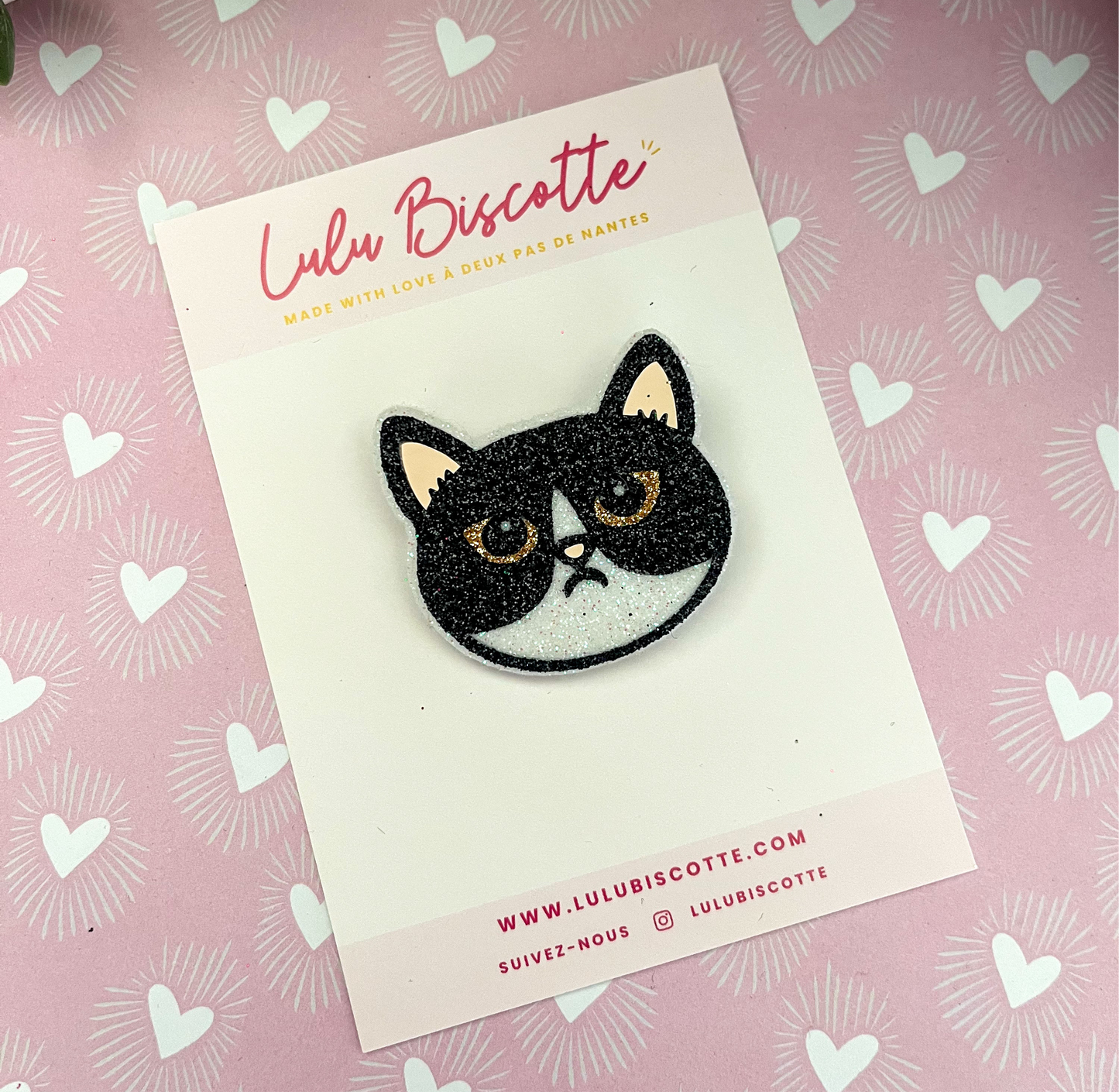 Broche pailletée "GROUCHAT"