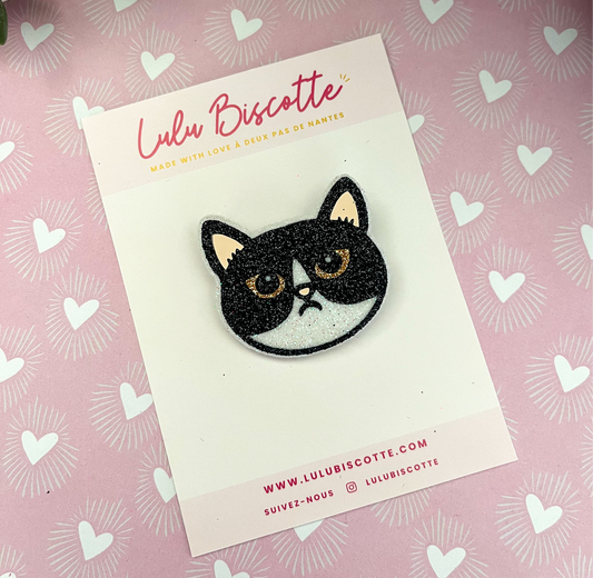 Broche pailletée "GROUCHAT"