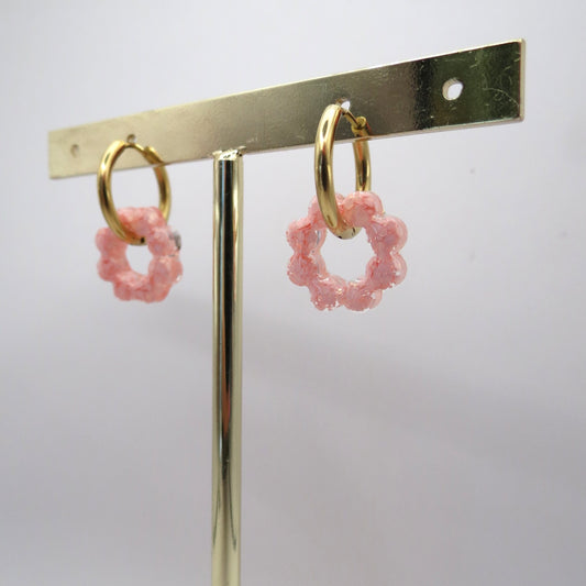 Créoles mini fleurs ALICE - Bubblegum