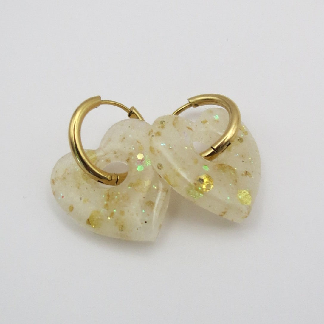 Créoles IDYLLE - Blanc Holo/Doré