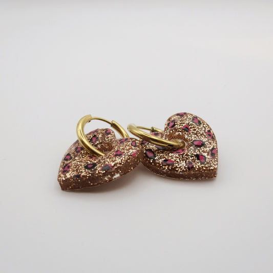 Créoles IDYLLE - Léopard Bronze/Fushia