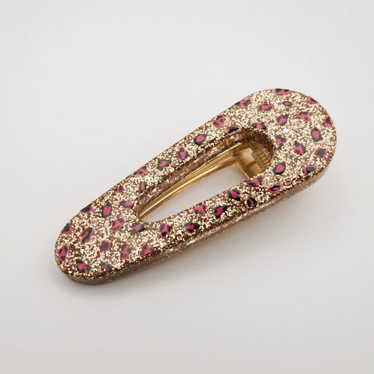 Barrette SUZON - Léopard Doré/Fushia