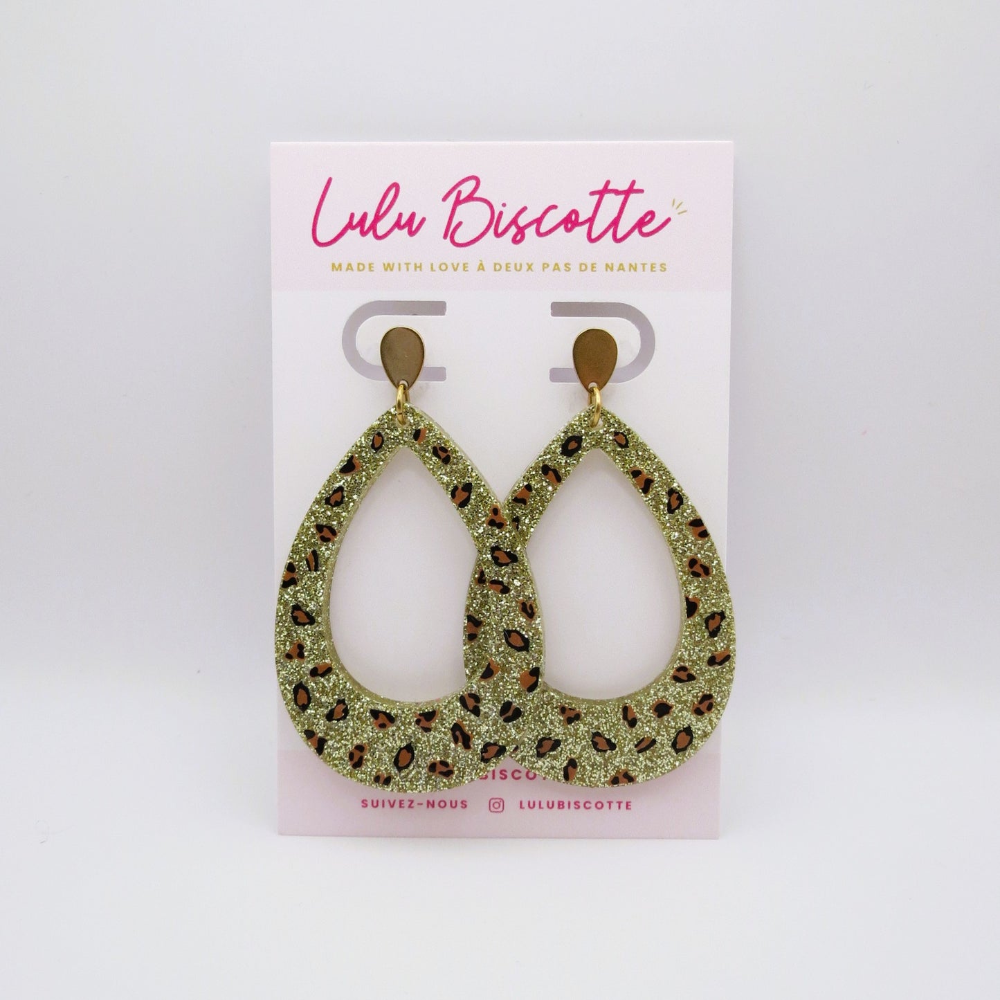 Boucles d'Oreilles MIRA -Léopard Doré/Marron
