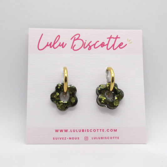 Créoles mini fleurs CHLOÉ - Jungle