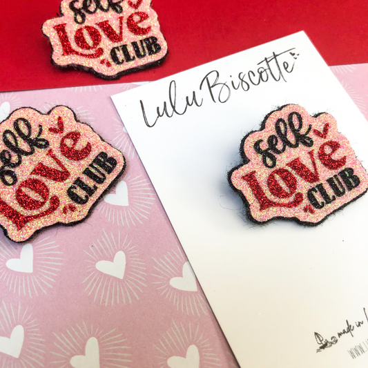 Broche pailletée "SELFLOVE"