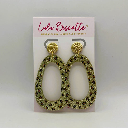 Boucles d'Oreilles UMA - Léopard Doré/Marron
