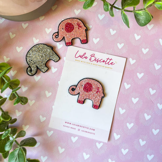 Broche pailletée "ELMER" - Rose