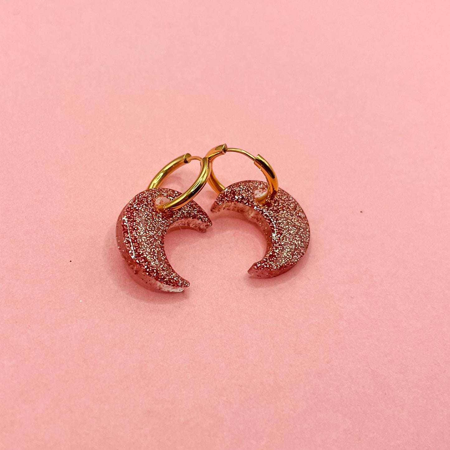 Créoles Lune "SELENE" - Rose Doré