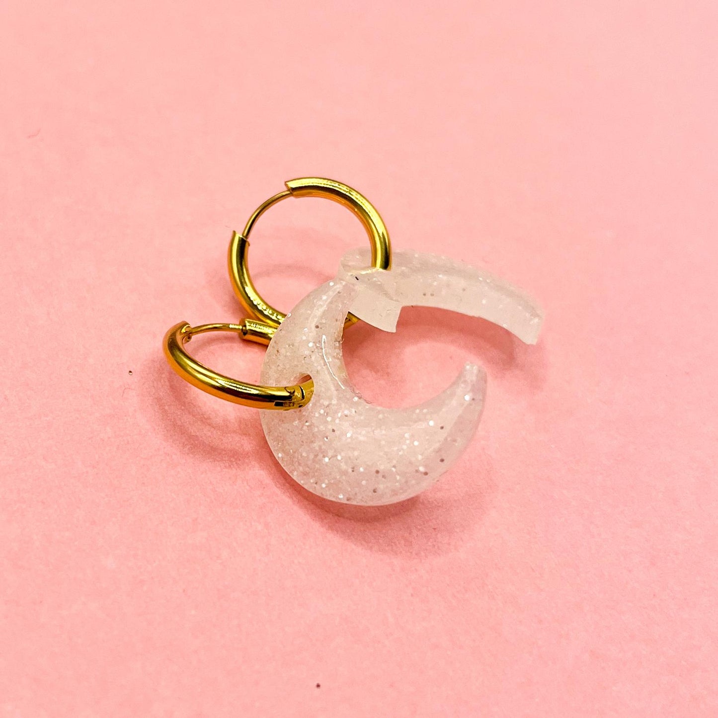 Créoles Lune "SELENE" - Blanc