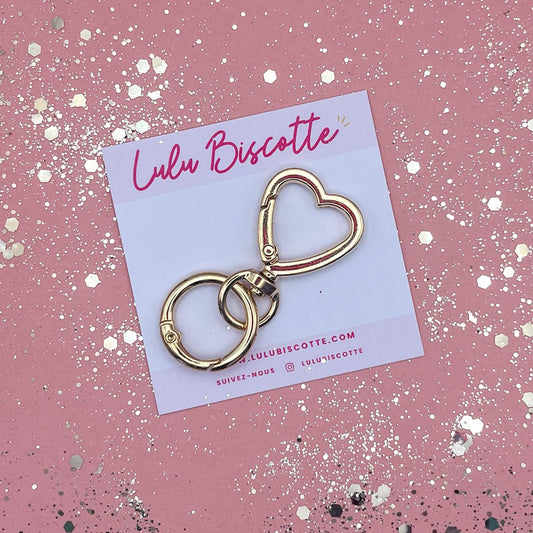 Mousqueton Cœur - Doré