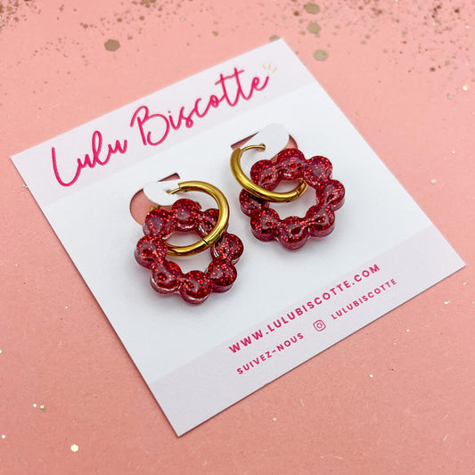 Créoles ALICE - Rouge XMAS