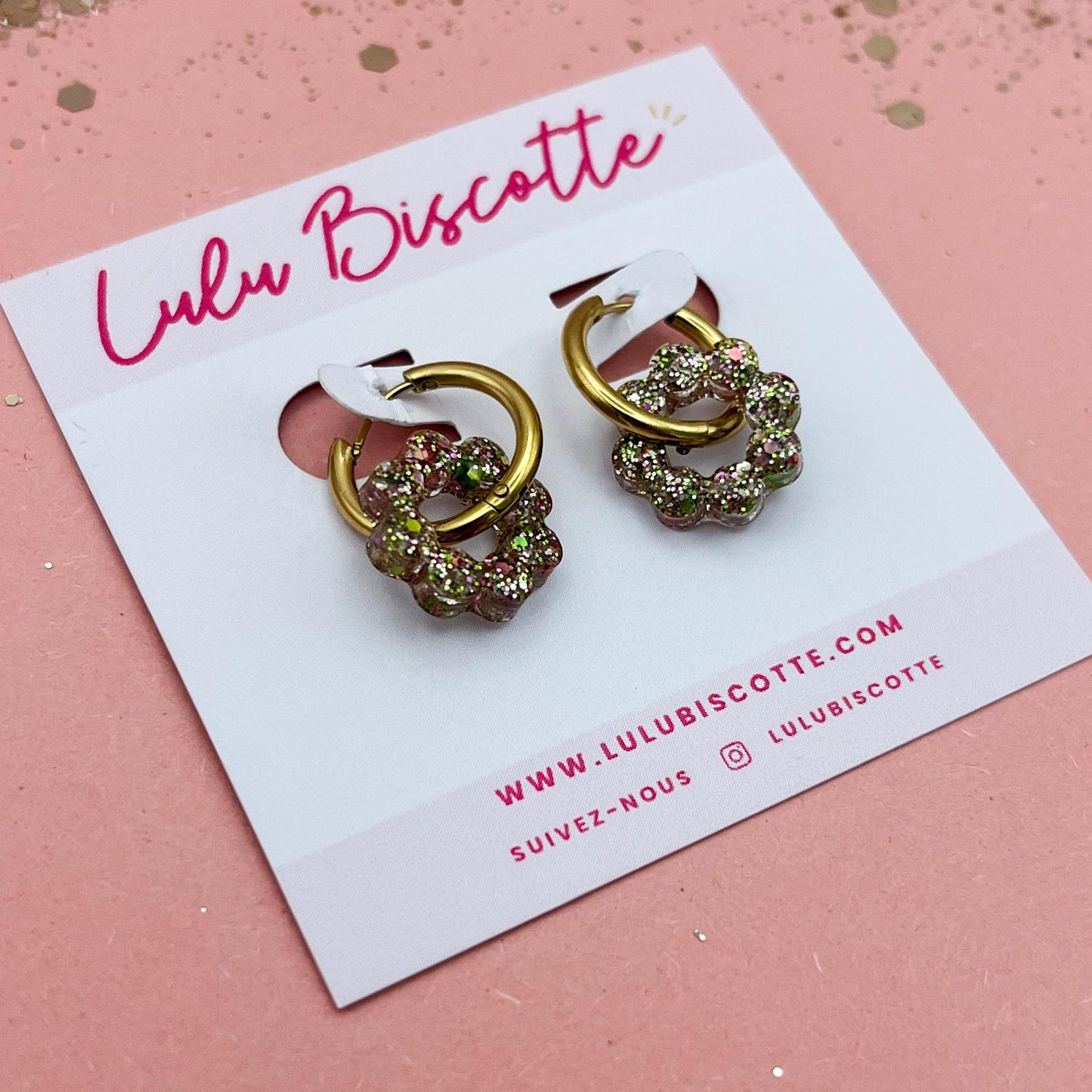 Créoles mini fleurs ALICE - Wonderland