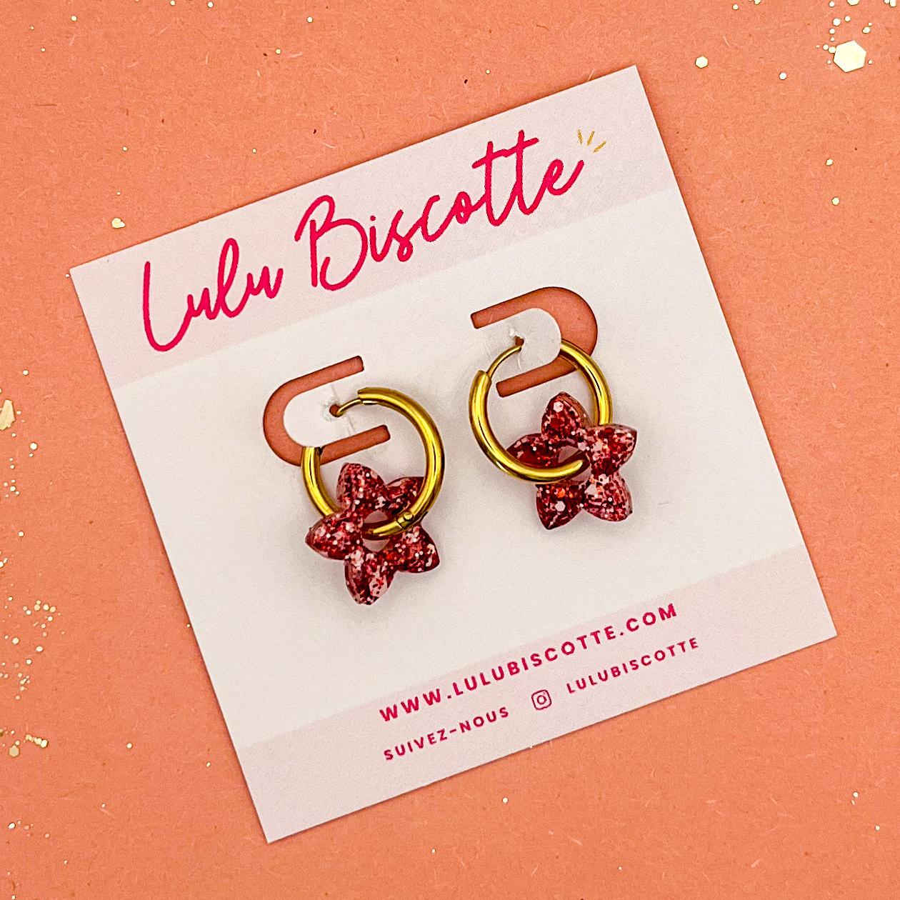 Créoles Mini TYA - Rouge/Rose