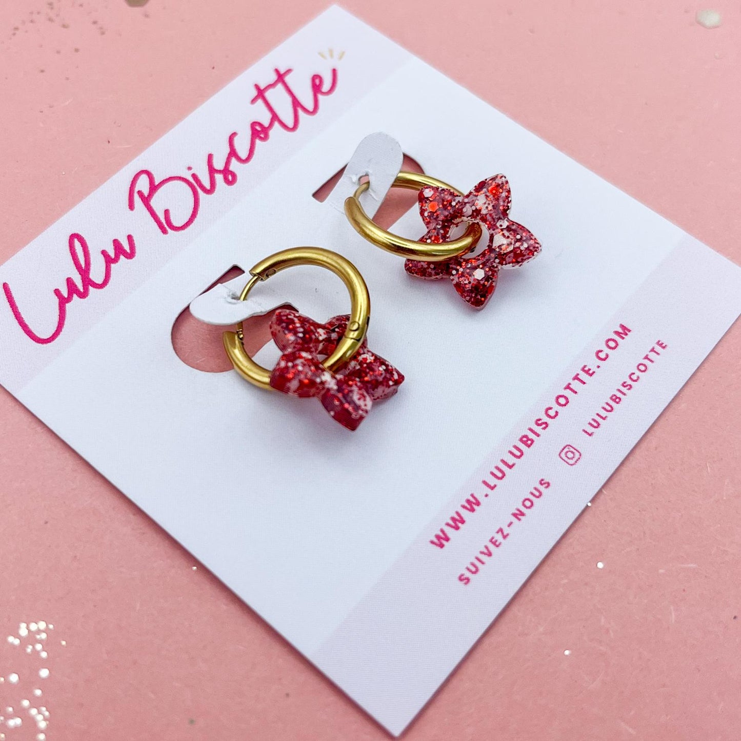 Créoles Mini TYA - Rouge/Rose