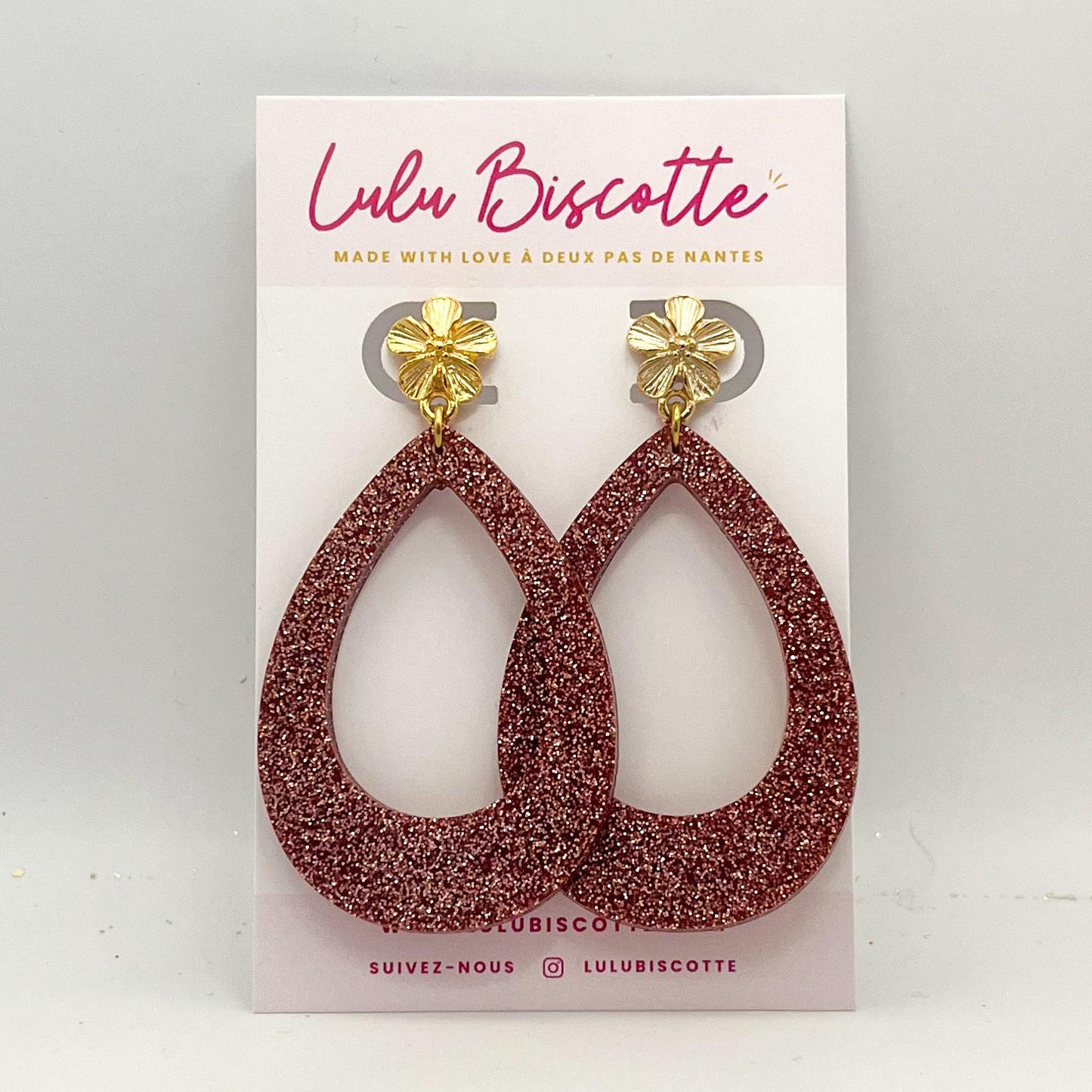Boucles d'Oreilles IRIS- Rose doré
