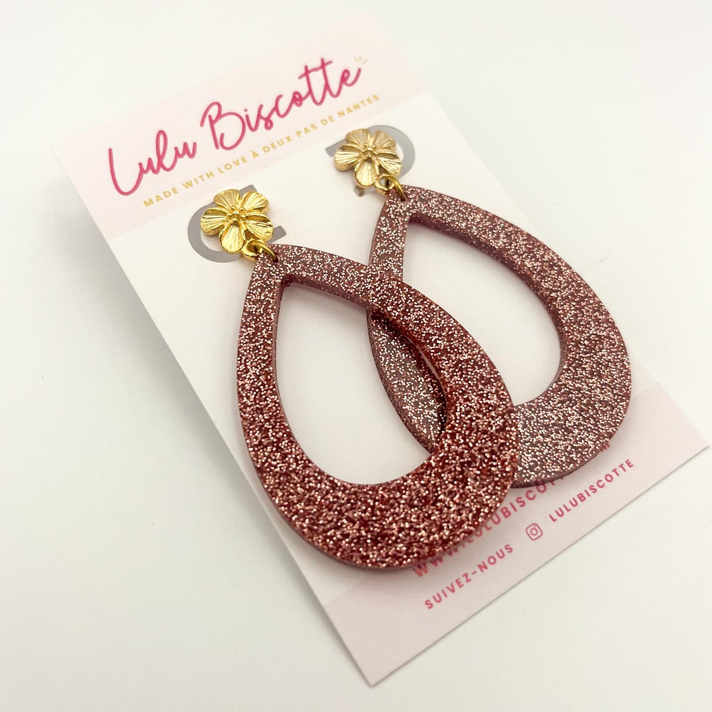 Boucles d'Oreilles IRIS- Rose doré