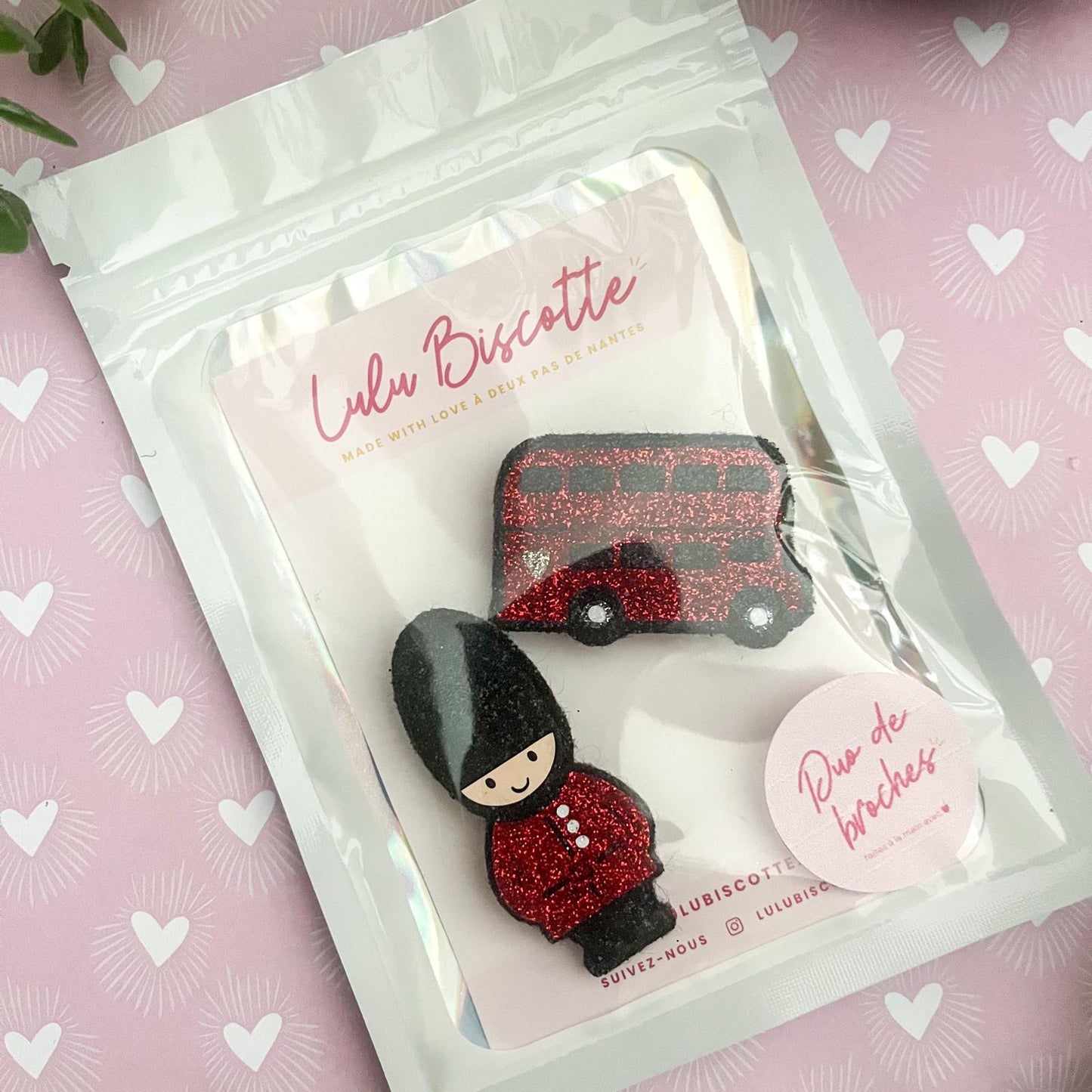 Duo de Broches Bus/Garde londonien