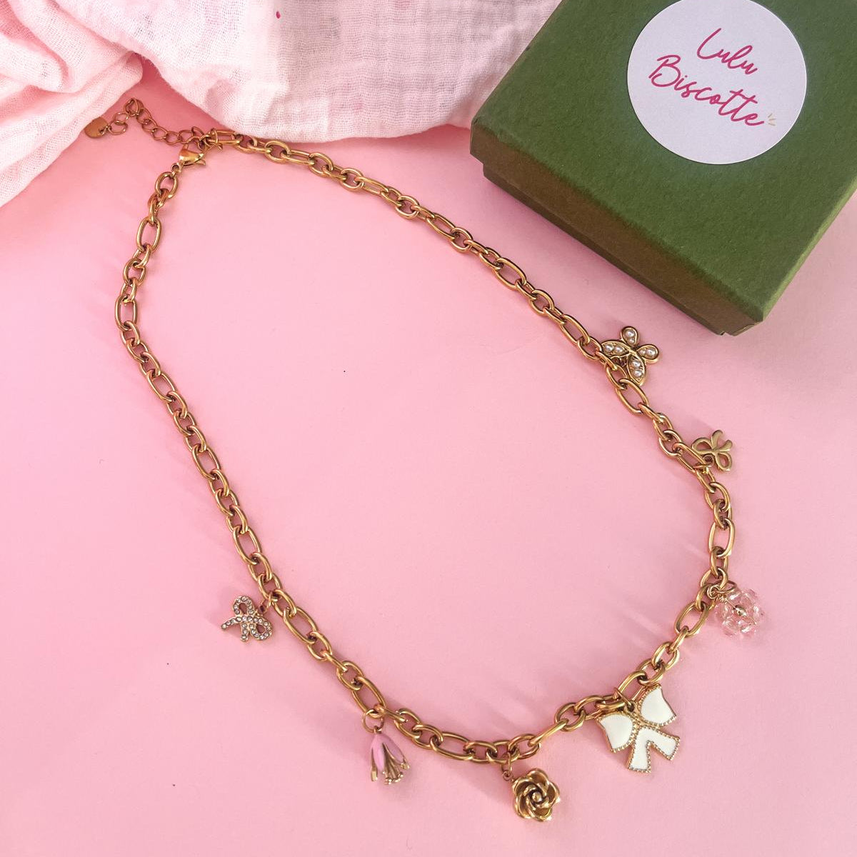 Collier à Breloques en acier inoxydable - NOEUD