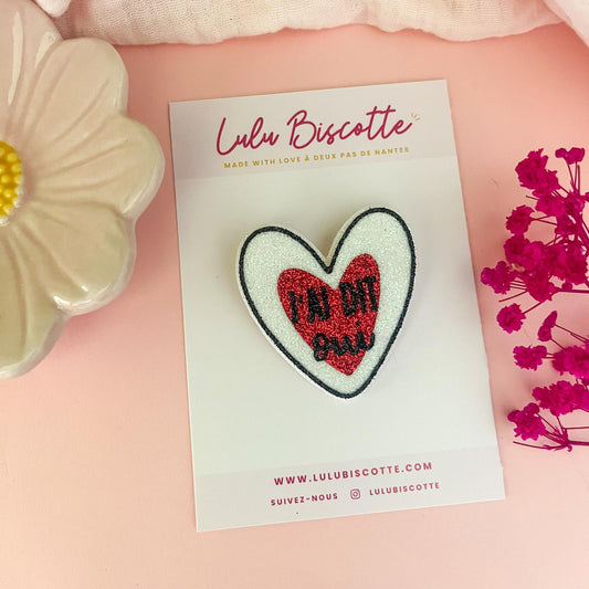 Broche pailletée "J'AI DIT OUI"