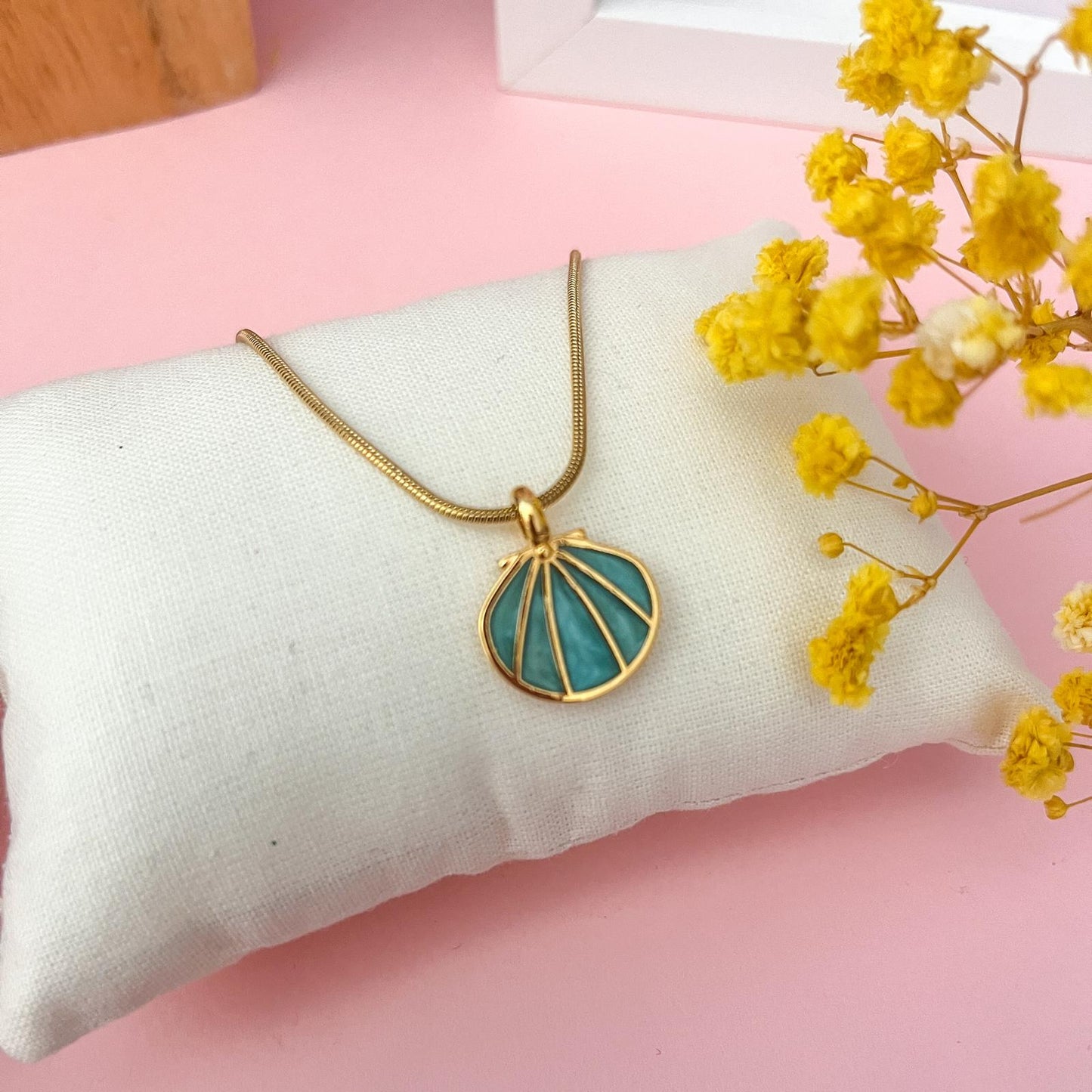 Collier SHELLY - vert nacré