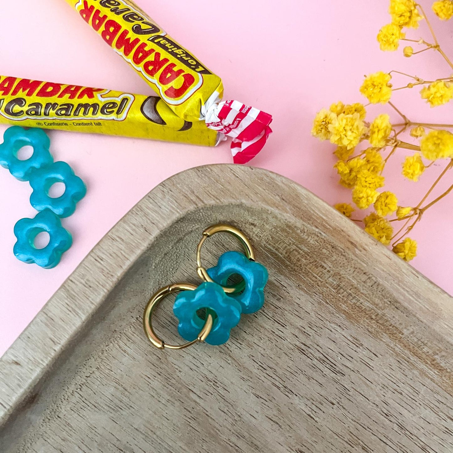Créoles mini CHLOE - Turquoise nacré