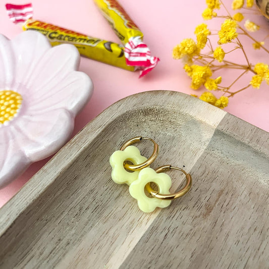 Créoles mini CHLOE - Jaune pâle