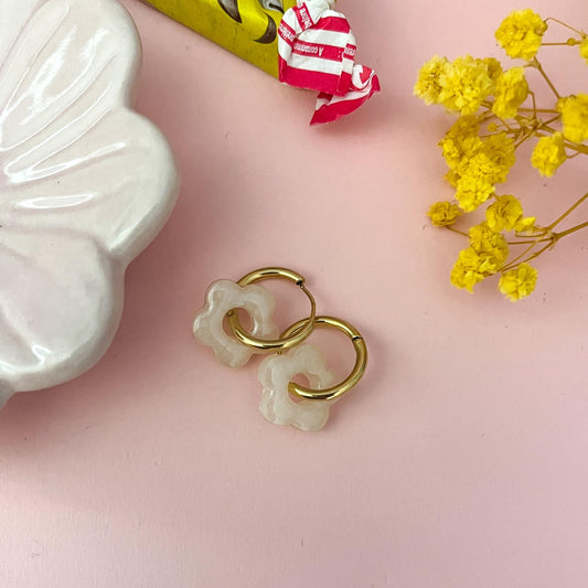 Créoles mini CHLOE - Ivoire nacré