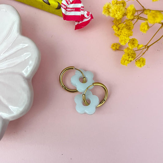 Créoles mini CHLOE - Bleu ciel