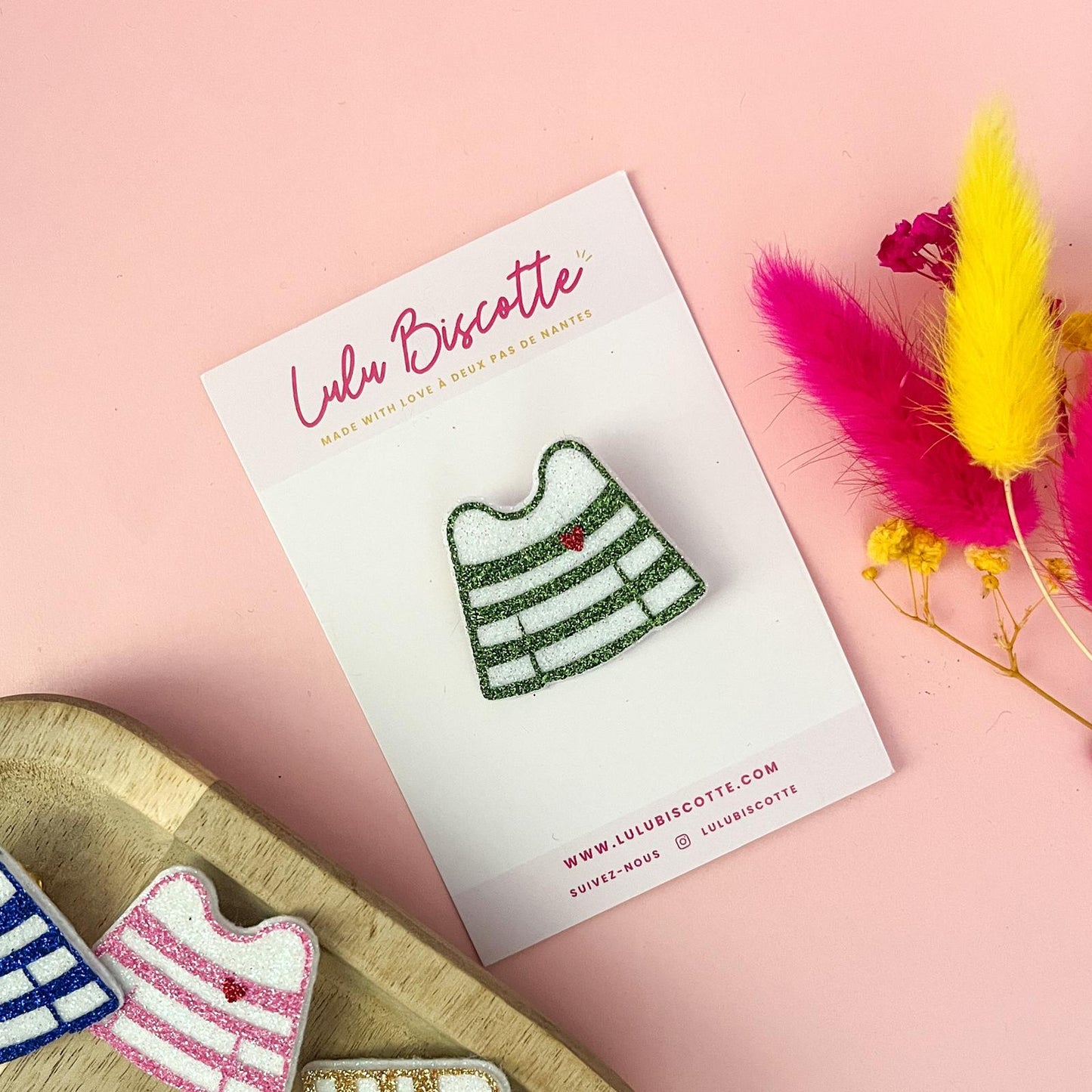 Broche pailletée "FLO"