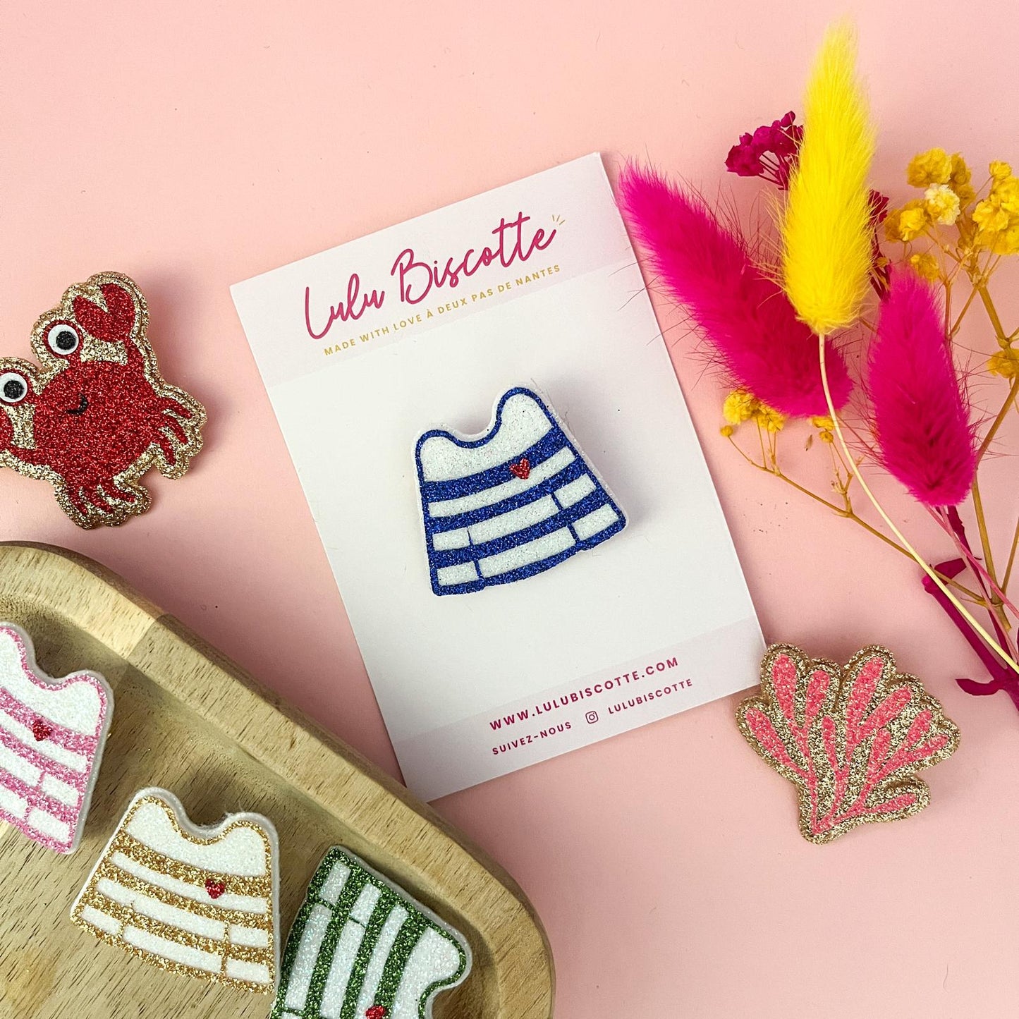 Broche pailletée "FLO"