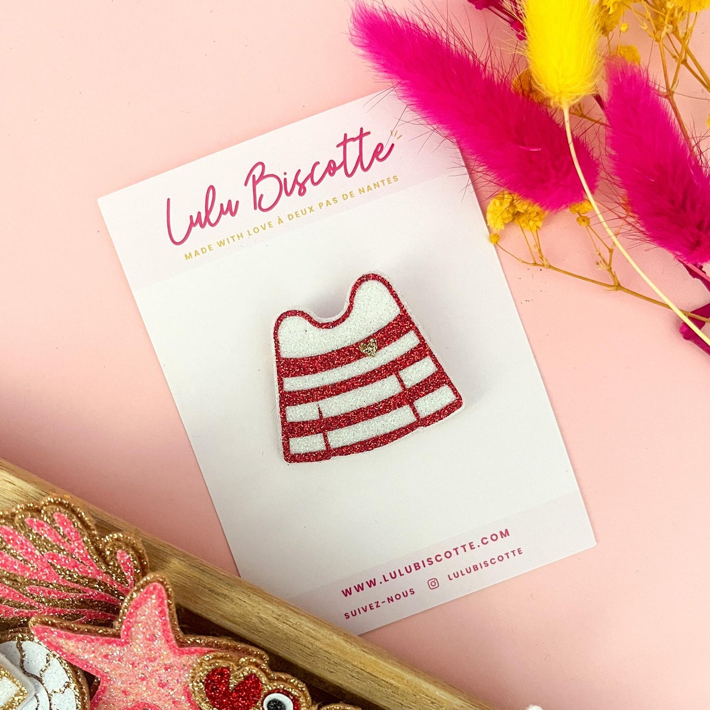 Broche pailletée "FLO"