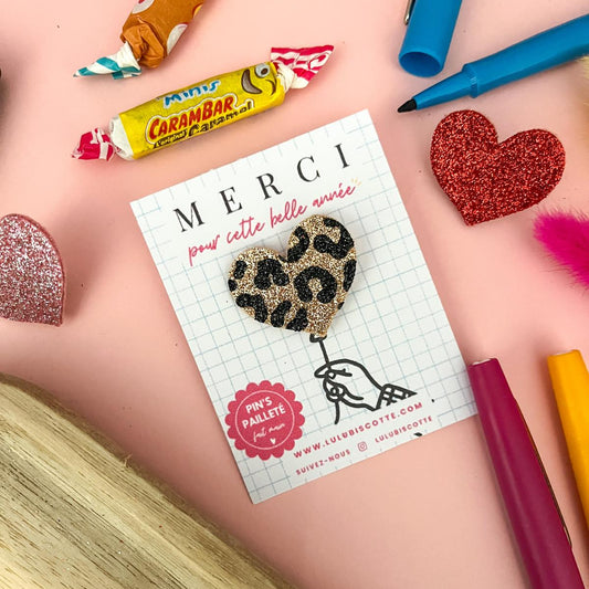 Pin's pailleté MERCI MAITRESSE - Coeur